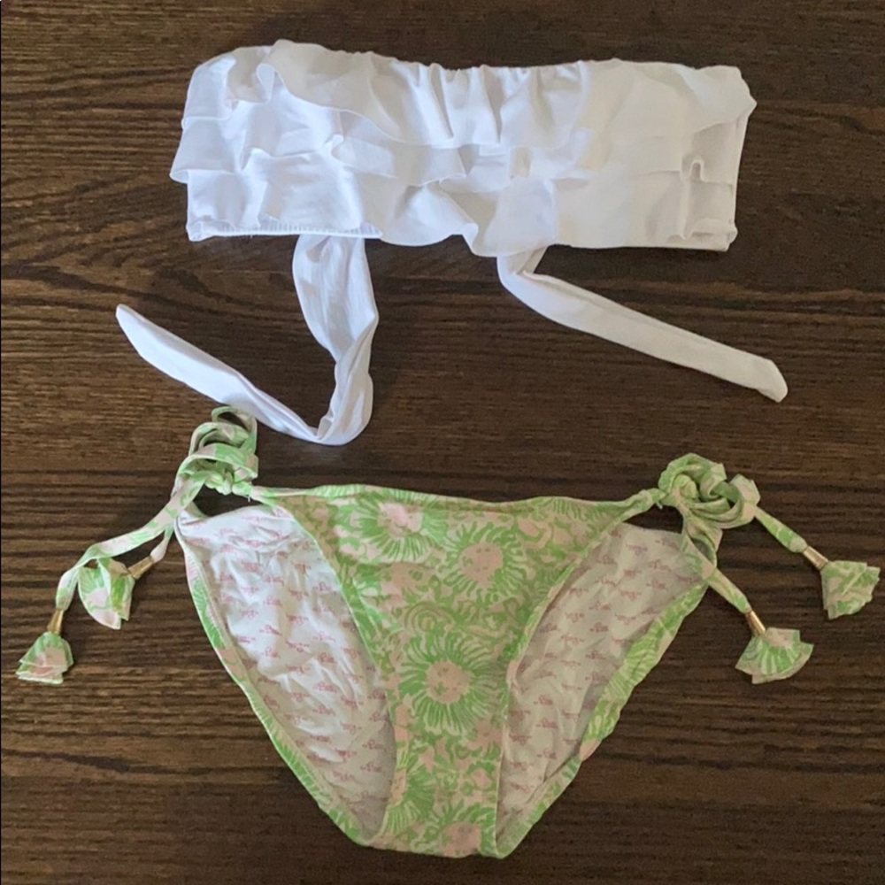 Strapless bikini top with Lily Bottoms